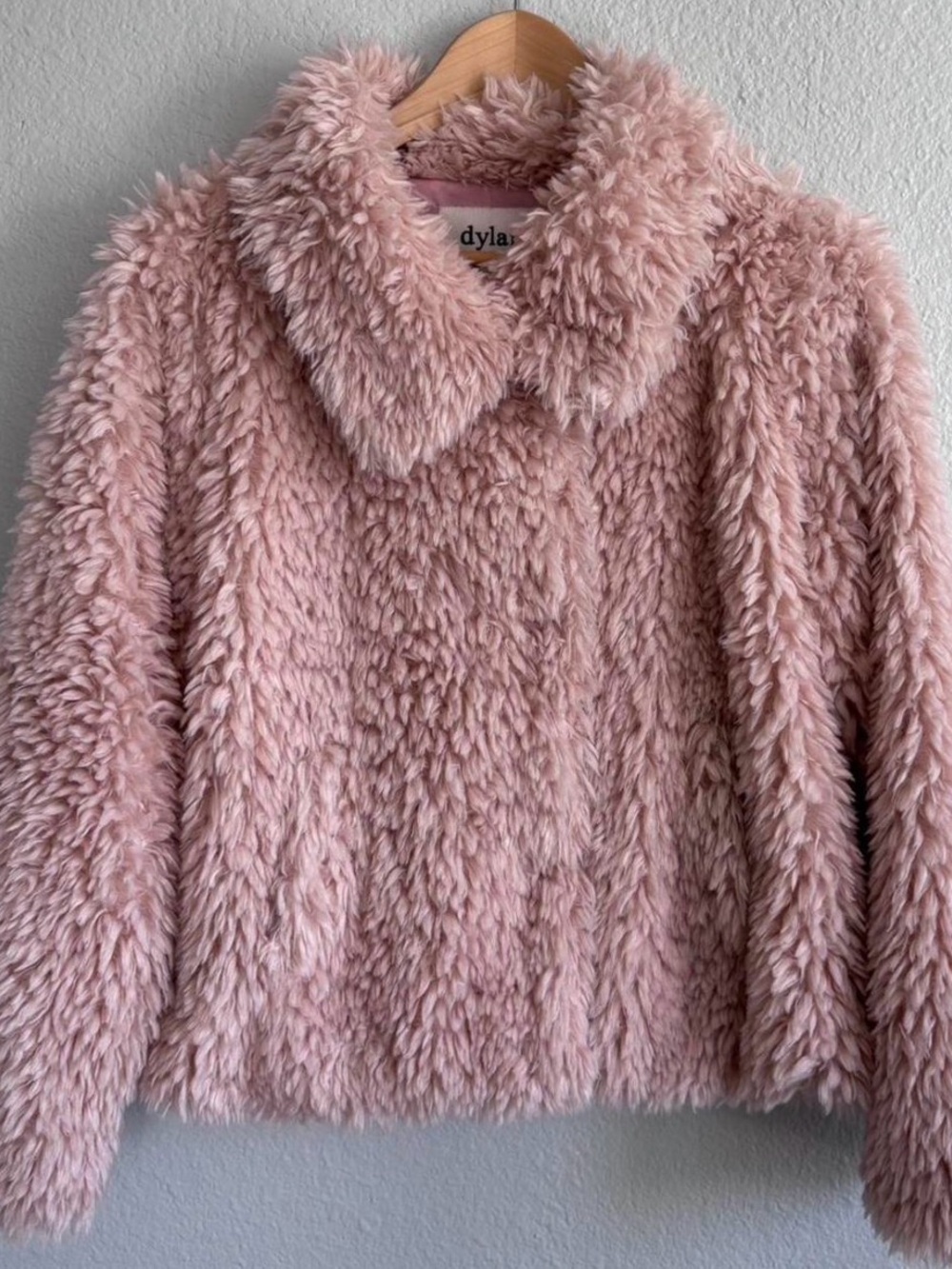 Dylan Los Angeles Pink Faux Fur Teddy Coat/Jacket Coquette Glam Size S - Picture 6 of 8